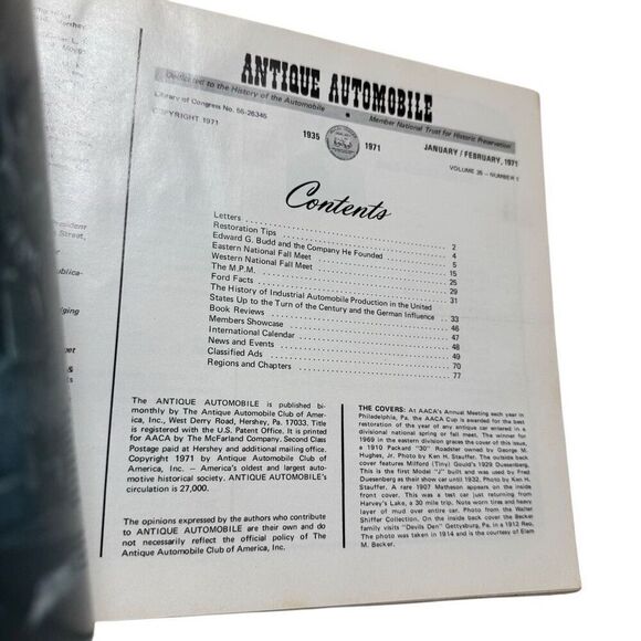 Antique Automobile 1971 Magazine January-February Volume 35 Issue 1 - Picture 4 of 4